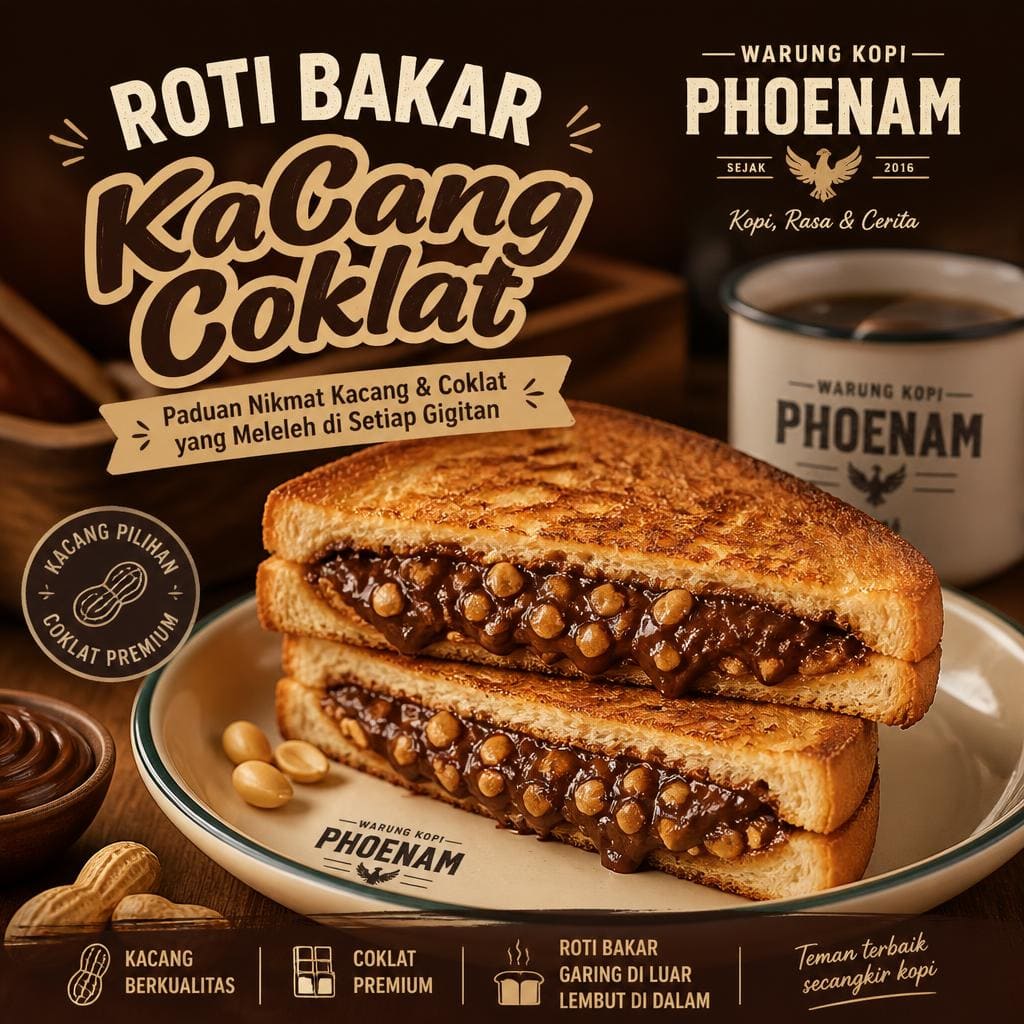 Roti Bakar KaCang Coklat Warkop Phoenam